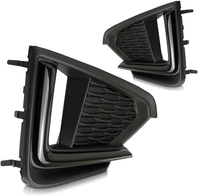 For Subaru Impreza 2017 2018 2019 Fog Light Cover Driver And Passenger Side | Pair | Front | For Use With Daytime Running Lights | Plastic | Textured Black With Gloss Black | For SU1038129, SU1039129