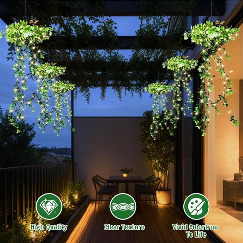 Luces solares para exterior tipo enredadera artificial que iluminan tu terraza 5