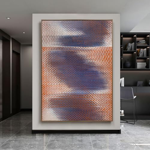 BrightA Blue and Orange Large Modern Wall Art Big Wall