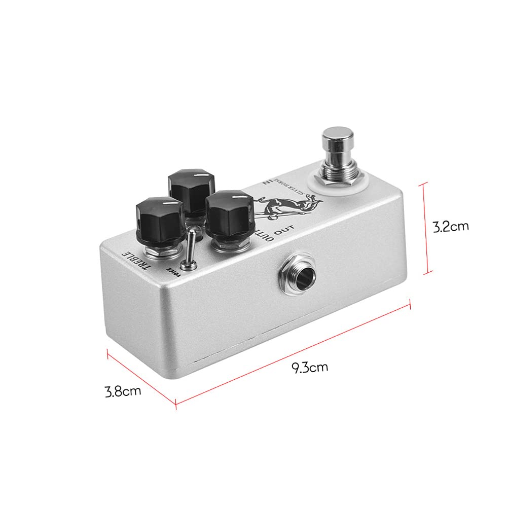 keppy Silver Horse Overdrive Boost Pédale d'effet de guitare avec boîtier métallique complet