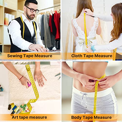 Tape Measure, 5 Packs 120 Inch/300Cm Dual Scale Measuring Tape For Body Measurements, Sewing Fabric Soft Small Cloth Tailor Waist Tape Measure Body Measuring Tape Weight Loss #TOP5