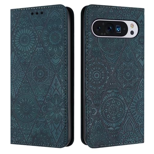 Étui Google Pixel 10 Pro XL étui portefeuille bleu à rabat magnétique