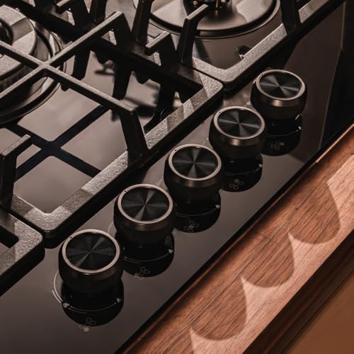Miniatura 6 de Cecotec Placa de Gas 5 Fuegos Bolero Squad GN 5200F Glass Black. 11kW, Preparada para Gas Natural, Cristal Negro, Parrillas Completas de Hierro Fundido, Quemador Wok, Sistema de Seguridad