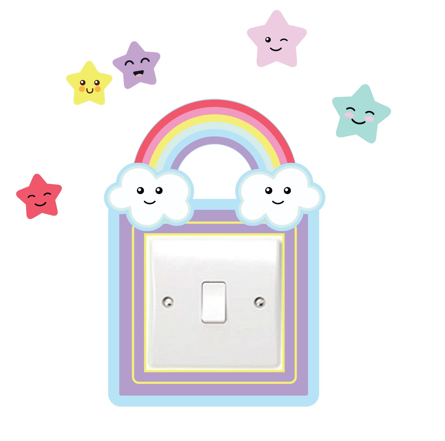 Stickers On Your Wall Rainbow Cute & Stars Light Switch Surround Art Vinyl Wall Stickers Children's Bedroom