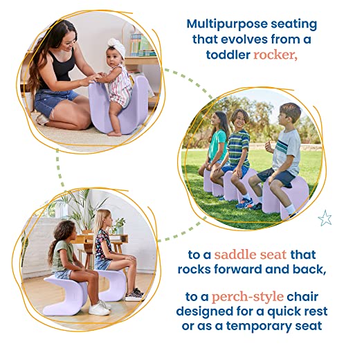 Image of ECR4Kids Wave Seat Perch Stool, 14in - 15.1in Seat Height, Flexible Seating, Light Purple, 2-Pack