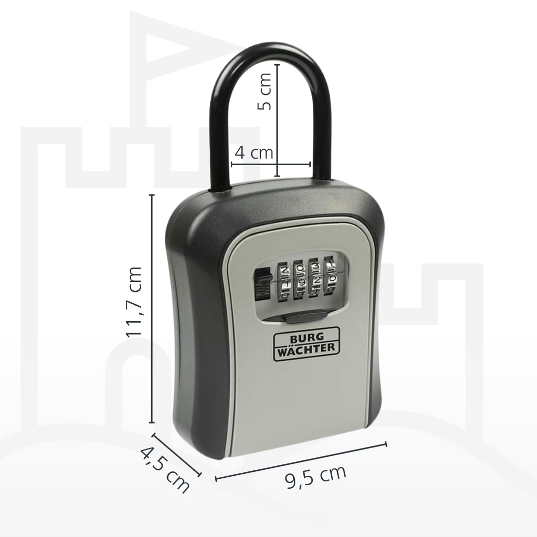 BURG-WÄCHTER Key Safe 50 SB Schlüsseltresor mit Zahlencode, 4-stellig, Schwarz/Grau