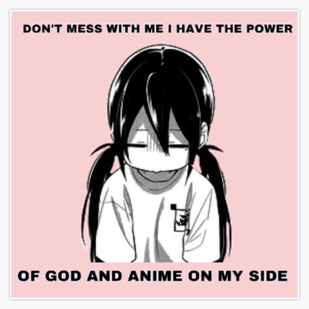 Amazon.com: Anime Meme Sticker Vinyl Waterproof Sticker Decal Car Laptop  Wall Window Bumper Sticker 5