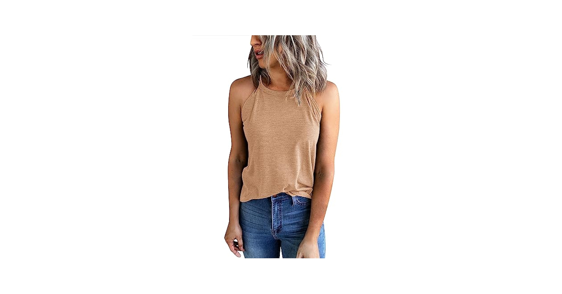 Yuccalley Women's Halter Tank Tops Summer Sleeveless