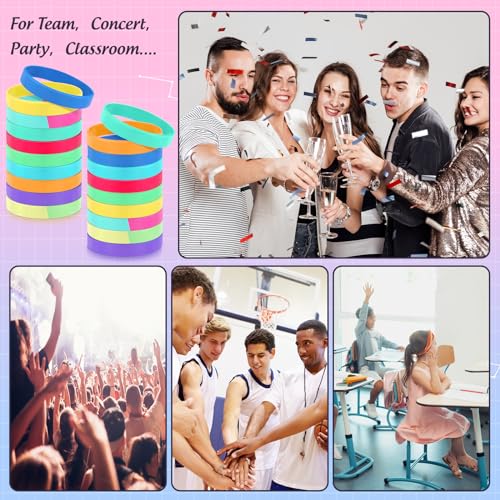 Huquary HEL-HUQUARY-296 100 Pcs Solid Color Rubber Wristbands Rubber Bracelets Silicone Wristbands Sports Elastic Rubber Bulk Adult Wrist Bands thumb #6