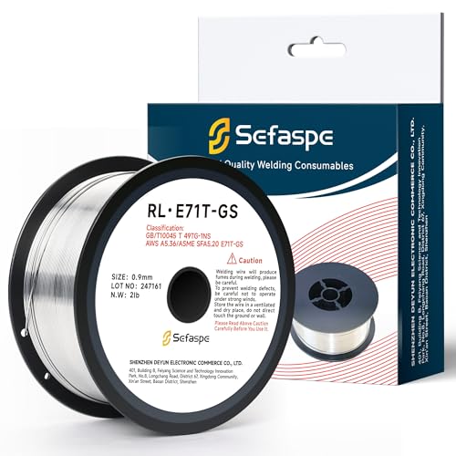 Sefaspe Flux Core Welding Wire .035: Low Splatter Gasless Mild Carbon Steel E71T-GS Mig Welding Wire 2-Pound ABS Plastic Spool