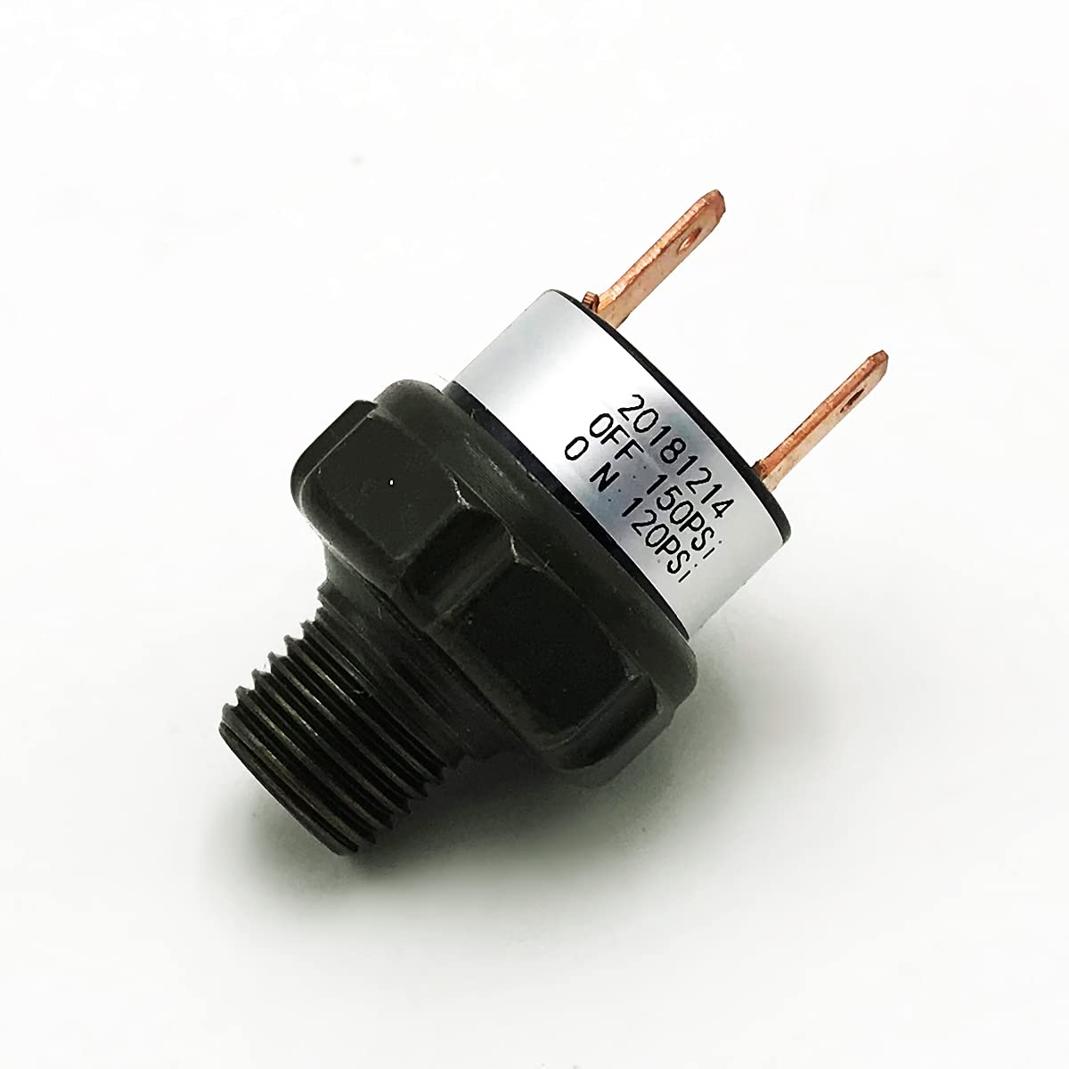 HONSDUKE 2 Pieces 90/120/145/150/175/200 PSI Air Pressure Switch Tank Mount Type Thread 1/4 NPT 12V/24V for Train/Air Horn (120-150PSI*2)
