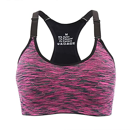 Irdcomps Sujetador Deportivo para Mujer Verano Desmontable Bra Deportivo Sujetador Deportivo Costura Push up sin Aros Yoga Fitness(Púrpura,L) Cover