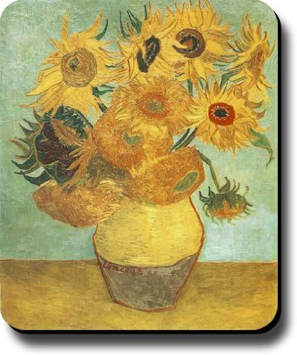 Compass Arts Imports Decorative Mouse Pad Art Print Painting Van Gogh Twelve Sunflowers