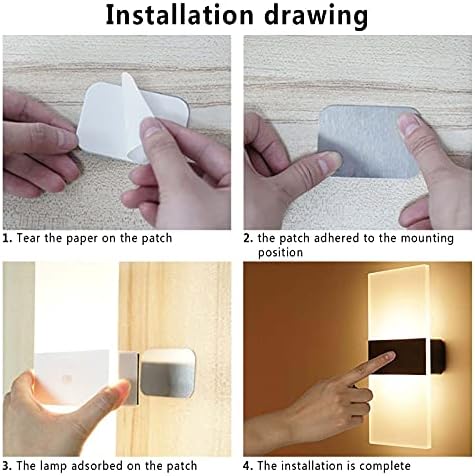 LED Wall Lights Indoor with Switch, Wall Mounted Wall Socnce Lighting Battery Operated USB Rechargeable Wall Lamp, Magnetic Lights Cordless Bedside Night Light for Kids Bedroom Children's Room