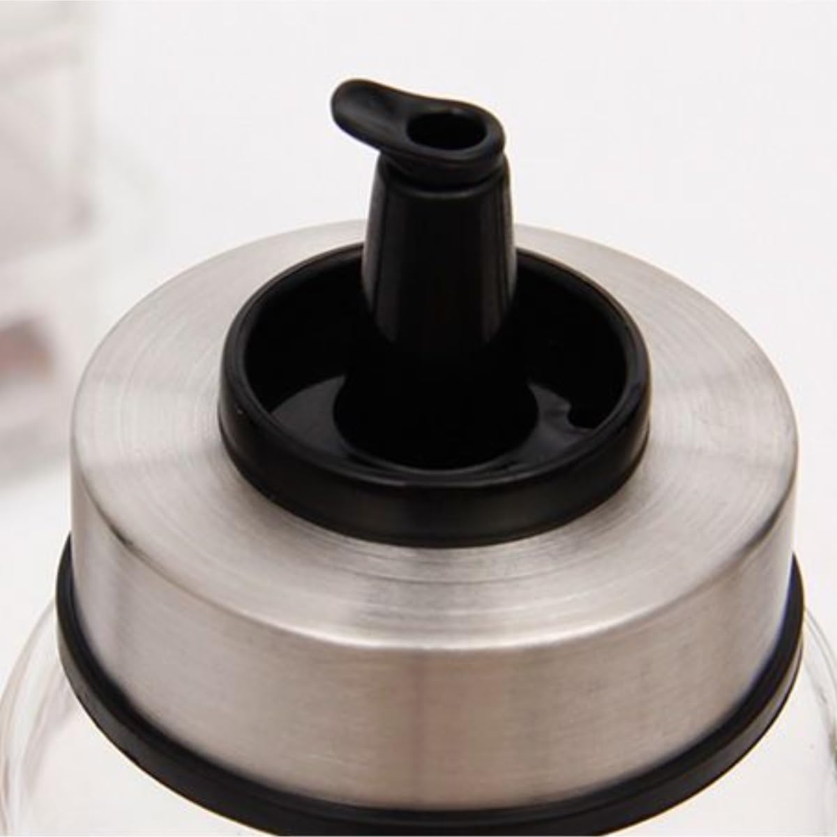 Dispenser per Salsa di Soia Set di 2 Bottiglie di Condimento for Cucina in Vetro for Uso Domestico, Prevenzione delle Perdite di Olio Contenitore Dell'olio