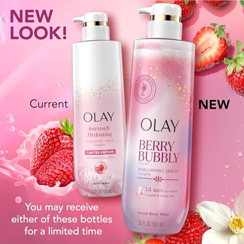 Olay Body Wash for Women, Intensely Hydrating, Pro-Hyaluronic Acid Serum Complex, Renews Moisture, Vitamin B3 Lameller Technology, For All Skin Types, Berry Bubbly Scent, 20 fl oz - image 8