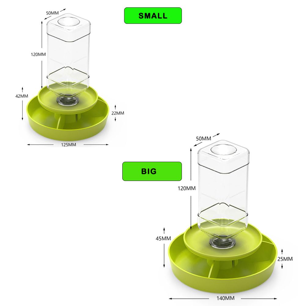 2 in1 Reptile Food Feeders Bowl,Turtle Automatic Water Feeders,Bearded Dragon Water Bowl,Small Water Dish for Bearded Dragon Gecko Snake Lizard Turtles (Brown, Small)