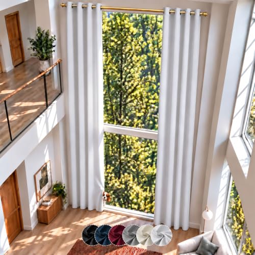 Grichril Extra Long Blackout Curtains, Greyish White, 52"x204", 1 Panel