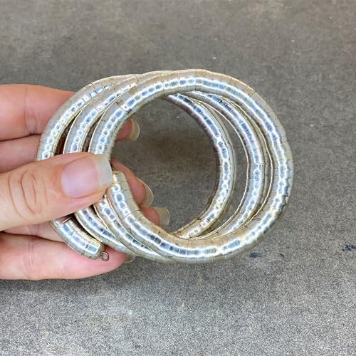 Image of Designer Silver Polish Spiral Twist Bracelets Boho Oxidised Snake Pattern Kara Kada Set for Women & Girls Traditional Cuff Bracelets,Metal Churiya Set for Women & Girls Pack of 1