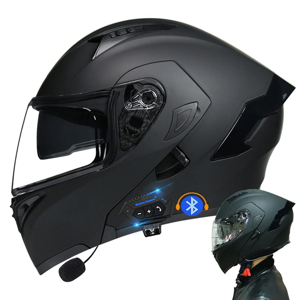 CNNGU Casco De Moto Modular Bluetooth Integrado, con Doble Visera Cascos De Motocicleta, Casco Integral ECE Homologado, para Mujeres Y Hombres, Transpirable Y Cómoda — view 19