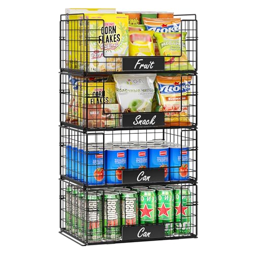 JKsmart 4 Pack Stackable Wire Storage Baskets