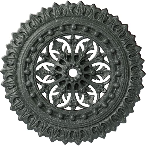 Ekena Millwork CM18SKAGC Sellek Ceiling Medallion, Athenian Green Crackle