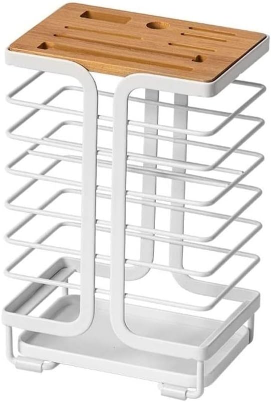 Knife Block Storage Stand Kitchen,Only Selling Cutter Holder,Creative Hollow Iron Eco-Friendly Bamboo Rack Bar 8-Hole Knives
