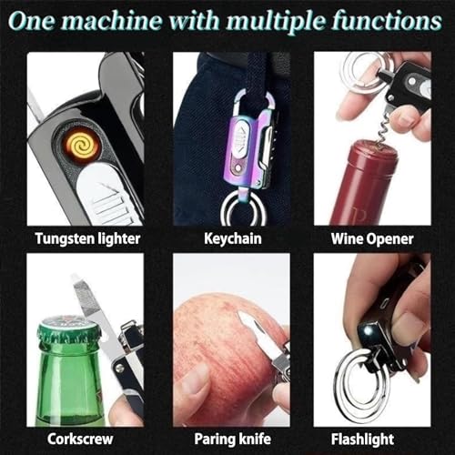 Encendedor multifunción impermeable con linterna y USB miniatura 5