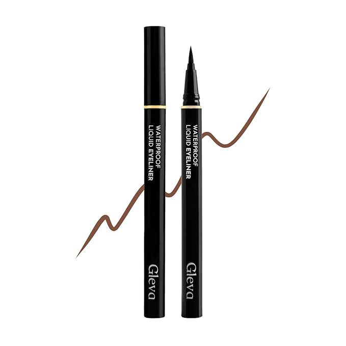 Gleva Liquid Eyeliner Pen Eye Makeup Waterproof Smudge proof Longwearing, Slim Tapered Tip Super Slim Liquid Eyeliner Quick Drying Formula Glides on Smoothly (Middle Brown) - Expert Choice Deal with 82% Discount on Amazon | Valzo