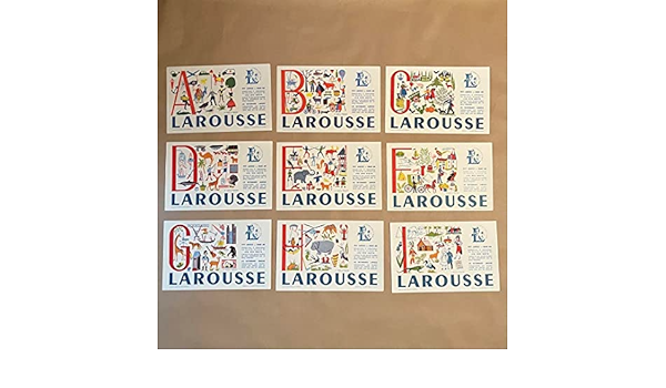 Amazon | フランスヴィンテージビュバー LAROUSSE アルファベット26枚