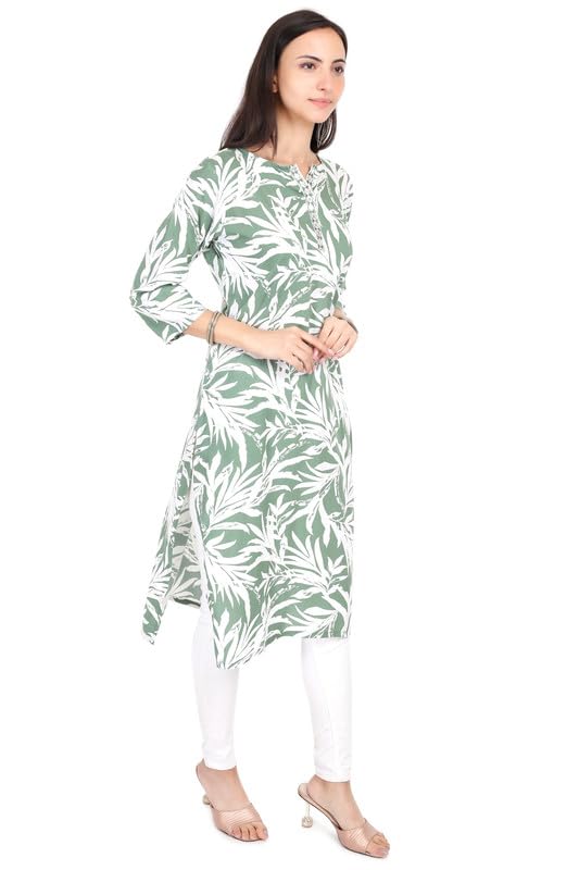 Image of Women's Rayon Kurta - Ethnic Wear Straight Kurti for Daily, Office & Festive Use