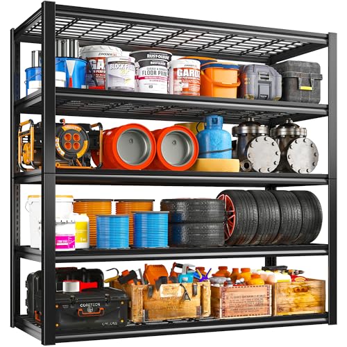 Reibii ZWJWG12288 2500Lbs Garage Shelving 48''W X 72''H X18''D Garage Storage Shelves Heavy Duty Shelving 5 Tier Adjustable Garage Shelves Metal Shelves thumb #2