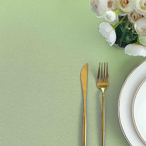 Image of FOLINS&HOME Sage Green Square Waterproof Tablecloth, 70 x 70 Inch | Light Green Wrinkle Free Polyester Rectangle Table Cloths, Spillproof Heavy Duty and Washable Table Cover for Party, Banquet