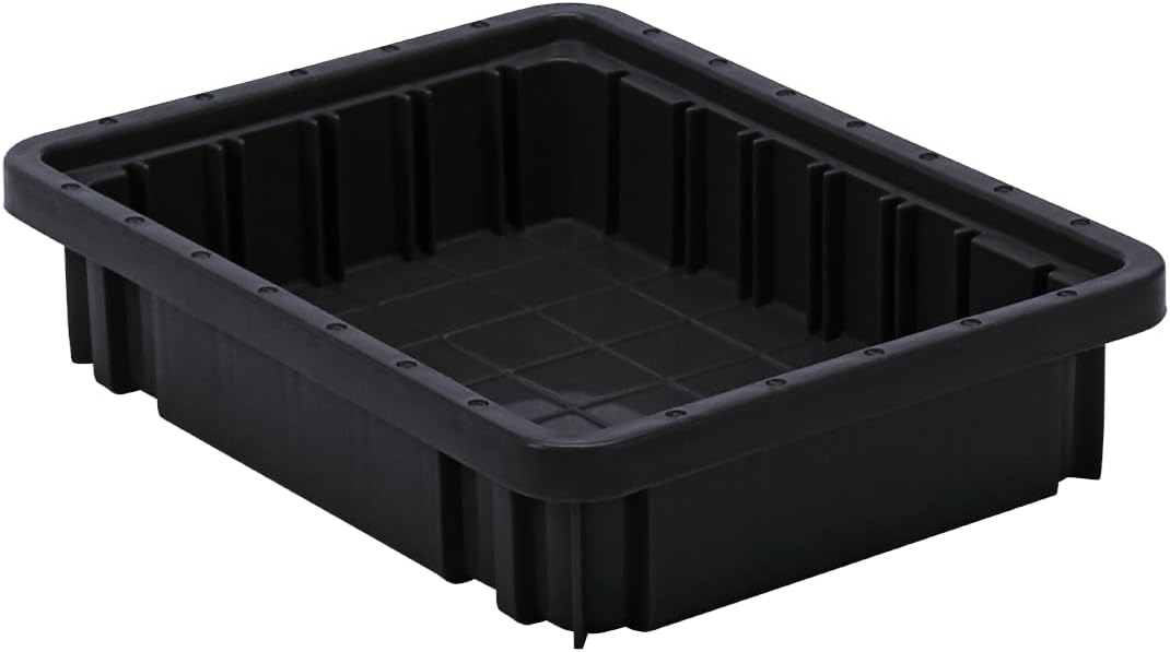 QUANTUM STORAGE SYSTEMS DG91025CO Dividable Grid Conductive Plastic Heavy Duty Part Organizer Black Bins 11" L x 9" W x 3" H 20 Pack