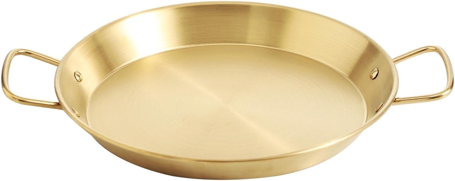 Sartén antiadherente para cocinar, paellera de acero inoxidable con doble asa, sartén plana para huevos y asado, utensilios de cocina esenciales