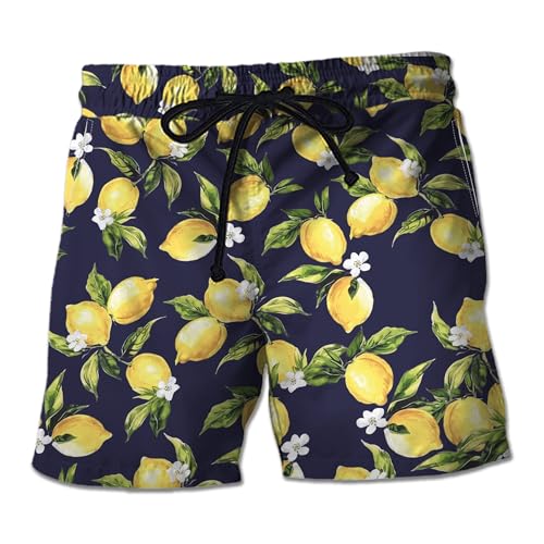 V-DECORPARKS Lemon Mens Swim Trunks - Lemon Fruit Swimming Trunk for Men - Beach Shorts, Mens Swim Shorts 61