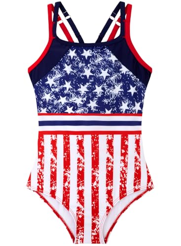 Image of Belovance Girls Swimsuit One Piece Swimwear Adjustable Straps Back Cutout Athletic Sport Kids Tween Bathing Suit 5-14 Years