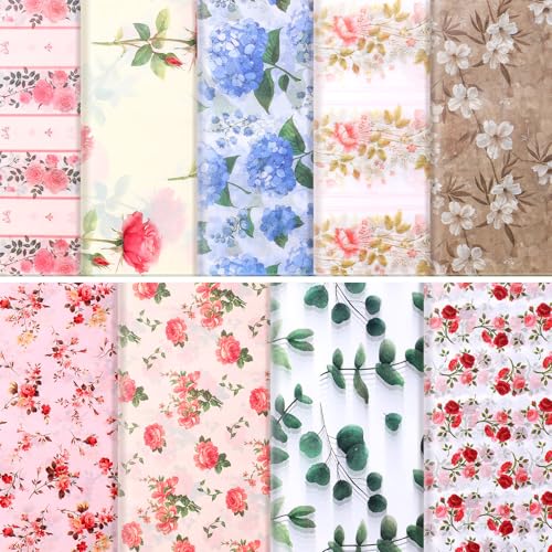 Honoson 90 Sheets Floral Tissue Paper Printed Flower DIY Art Craft Wrapping Paper for Gift Bags Bulk for Wedding Bridal Shower Birthday Party Favor Supplies Decoration, 19.7 x 13.8 Inch(Vivid)