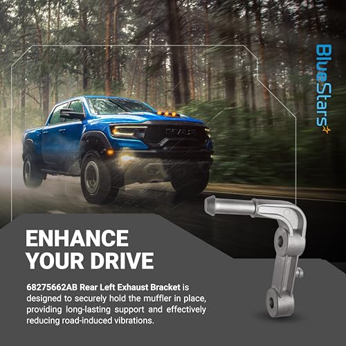 Image of BlueStars 68275662AB Rear Left Exhaust Bracket Muffler - Fits Dodge Ram | Replaces 68275662AB. Driver Side Muffler Support Assembly For Dodge Ram 1500 2019-2024 5.7L 6.2L