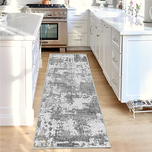 JURLEA Hallway Runner Rug Non-Slip Carpet Runner for Hallways Kitchen Living Room No Shedding Washable Lightweight Long Runners Rug (Cream/Grey - Image 3