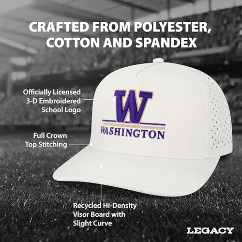 Gorra Legacy NCAA Washington Huskies blanca unisex miniatura 3