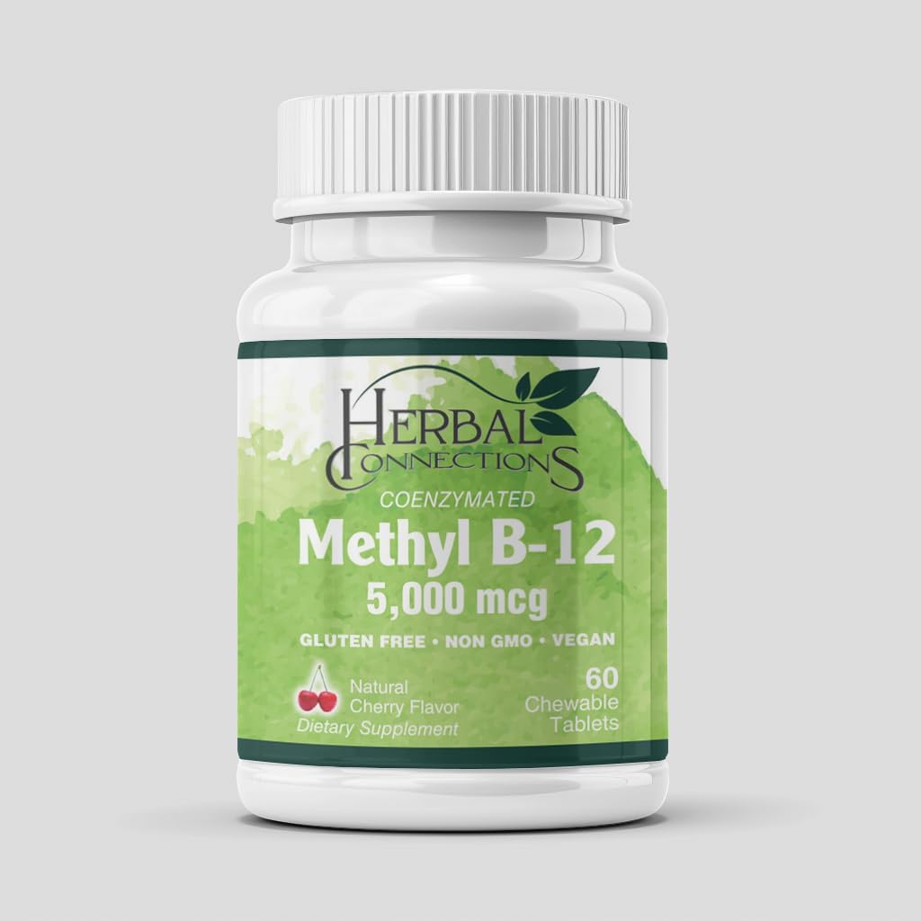 Herbal Connections Methyl B-12 5000 mcg Sublingual Cherry 60 Tabletas