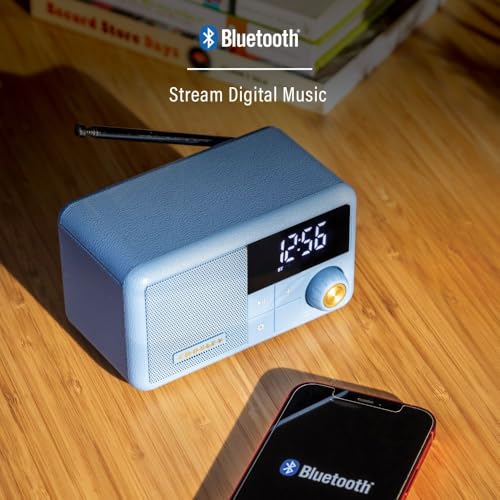 Crosley CR1121A-EB Cooper Retro AM/FM Radio, Portable Bluetooth Speaker with Aux Input and LED Display, Elemental Blue by Crosley - Image 4