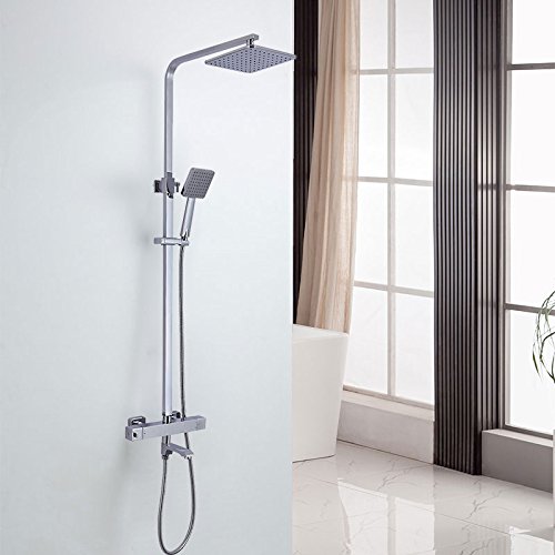 Brass With Chrome Finish Thermostatic Valve Rectangle Rain Shower Head With Handheld Shower(D-Ydl9116) #TOP20