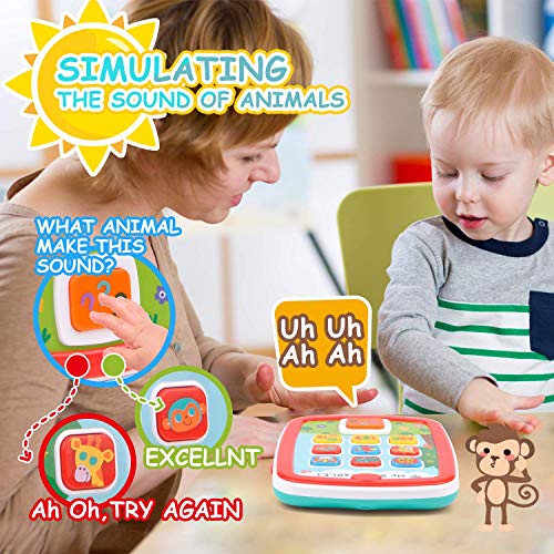 KidPal Learning Tablet Toys for 1 2 Years Old Toddler Baby Toys with Music and Light for 6-24 Months Baby My First Learning Tablet Educational Animals, Number and Color Cognative Learning