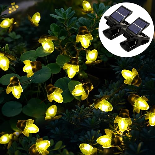 ANGMLN 2 Pack Solar Firefly Lights, 30 LED Solar Fireflies