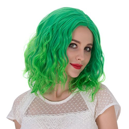 Probeauty Women's Pop Collection Short Lolita Curly Wigs + Wig Cap One Size Green