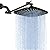 Veken Rain Shower Head,12 Inch Large Rainfall Showerhead, Adjustable Stainless Steel Extension Arm, Detachable High Flow Rain Fall Showerheads with Anti-Clog Nozzles, Matte Black
