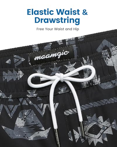 Image of maamgic Mens Swim Trunks with Compression Liner 5 Inch, Quick Dry Bathing Suit with Zipper Pockets, No-Chafing Swim Shorts