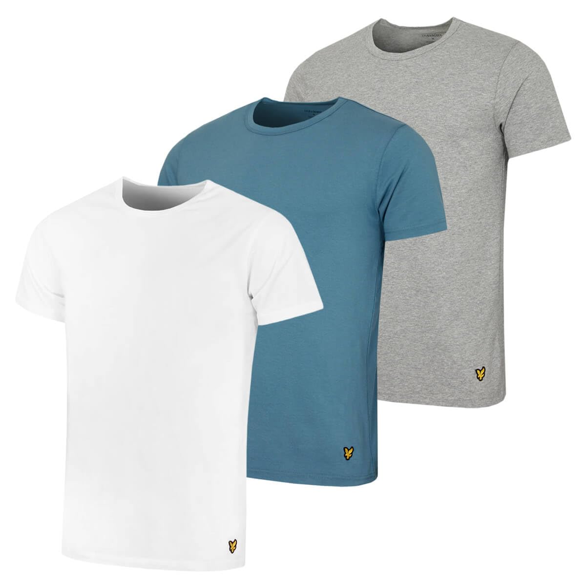 Lyle And Scott Men's Grey 3-Pack Lounge T-Shirts  44 Xxl